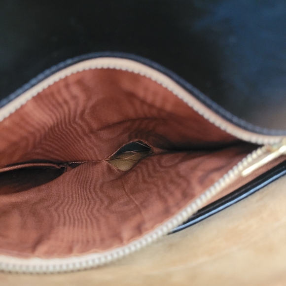 Vintage black faux leather handbag with multiple pockets - Picture 13 of 16